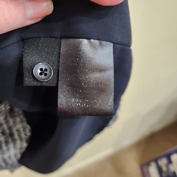 Hilary Radley Sleeveless Split Neck Sheer Tunic Dress Button Front Black Sz 10 - Picture 9 of 10